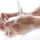 Washing hands with soap and water